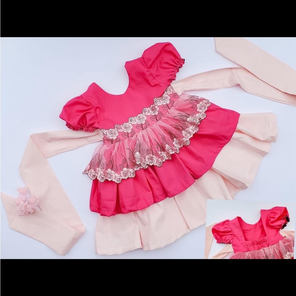 Pink and Cream Kids Dress